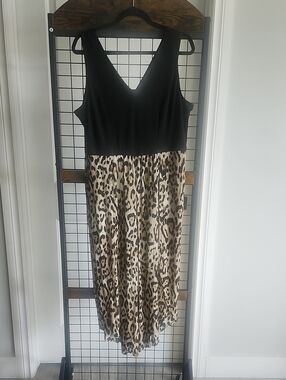 cleo Black Bodice Leopard-Print Wide Leg Jumpsuit
